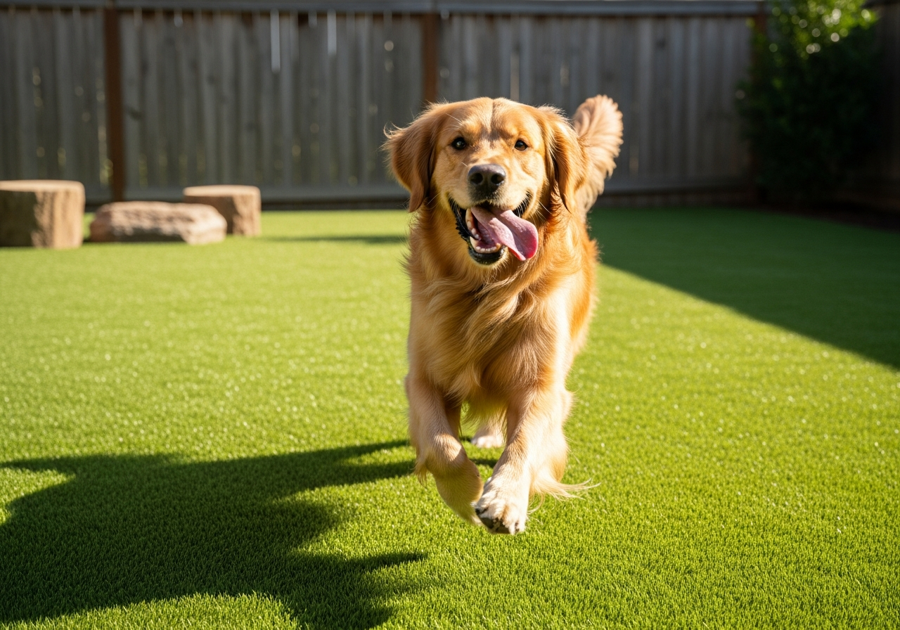Dog on Artificial Turf