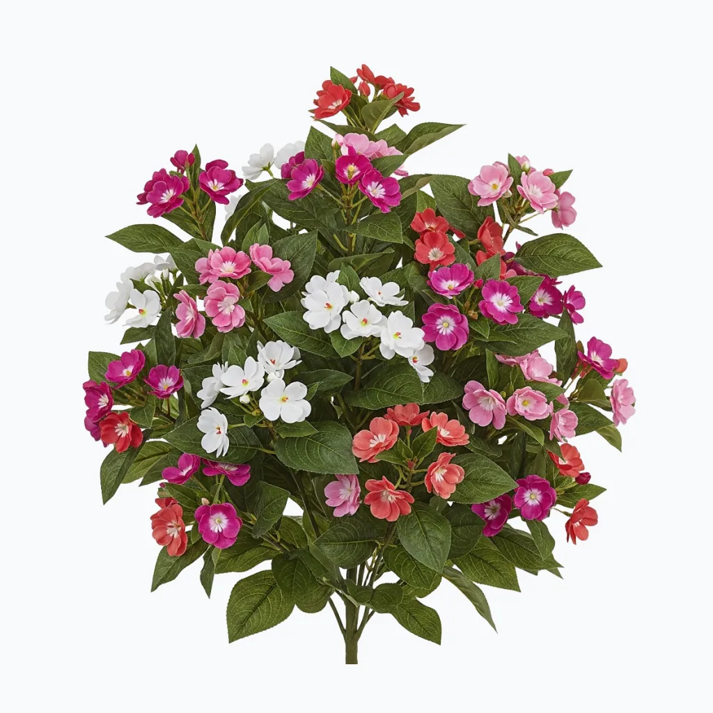 Artificial Impatiens Bush